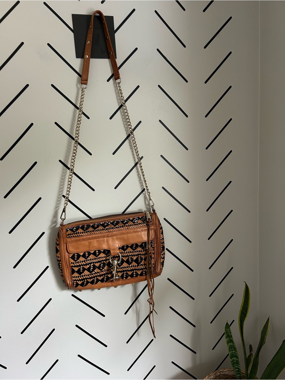 Rebecca Minkoff Mini M.A.C Crossbody Bag purse western tassel leather